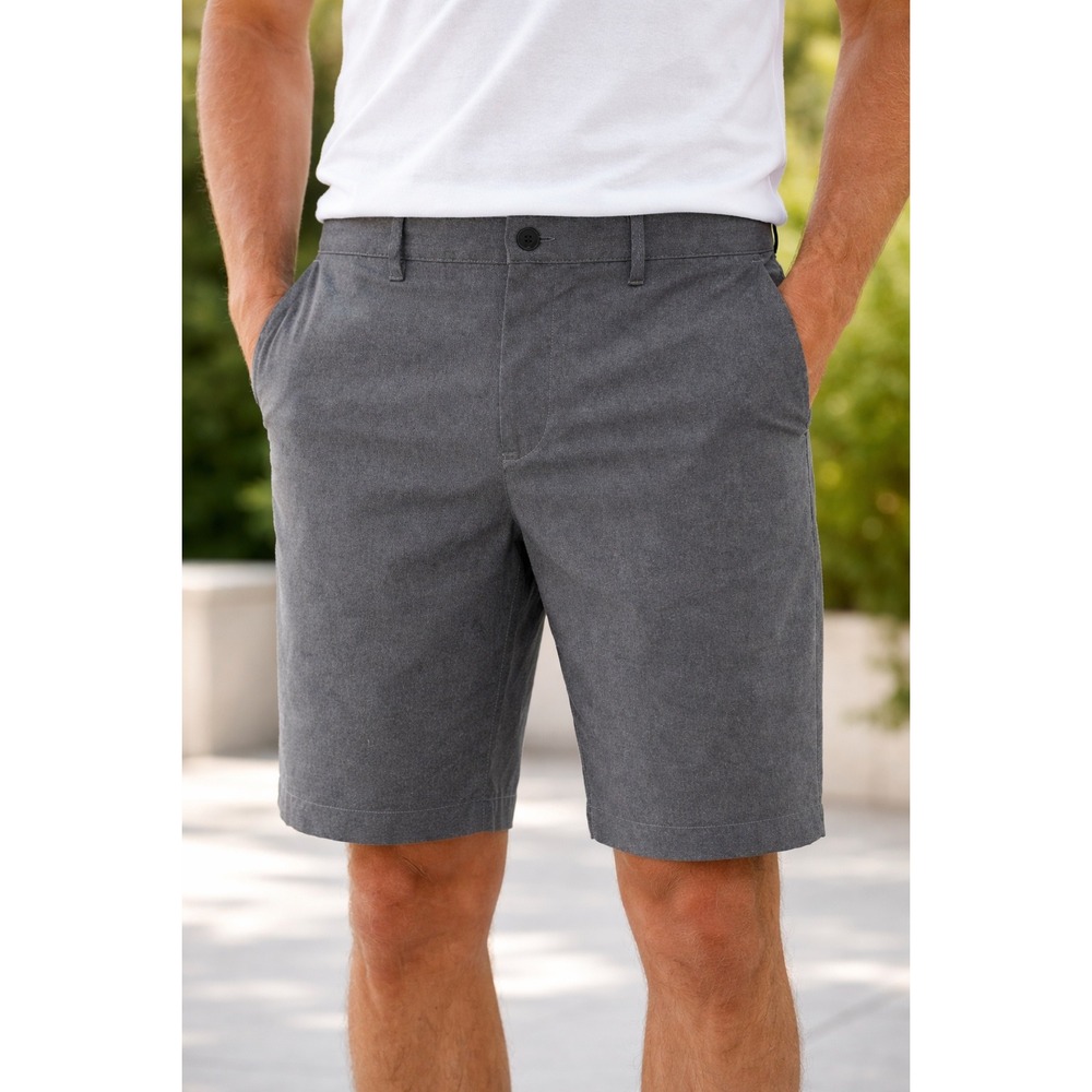 Michael Kors Mens 38 (fit 40) Charcoal Gray Stretch Performance Flat Front Short